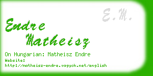 endre matheisz business card